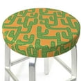 thumbnail image 3 of Pofeuu Cactus 2 Print Round Bar Stool Covers - Super Soft and Washable Elastic Stool Cushion Slipcover Easy Clean Velvet-13 inch, 3 of 7