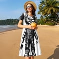thumbnail image 3 of Lsque Chucky Print Women's Casual Dress T-Shirt Summer Short Sleeve Scoop Neck Swing Dresses, 3 of 7