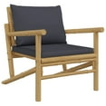 thumbnail image 2 of vidaXL 3 Piece Garden Lounge Set with Dark Grey Cushions Bamboo, 2 of 5