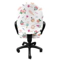 thumbnail image 3 of Ice Cream Office Chair Slipcover, Continuous Sweets Lollipop Romantic Pastel Colors, Protective Stretch Decorative Fabric Cover, Standard Size, Blush Multicolor, by Ambesonne, 3 of 5