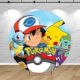 thumbnail image 3 of Fondo redondo de Pokémon con elasticidad circular, Pikachu, baby shower, fiesta de cumpleaños infantil, fondo para fotografía, decoración cilíndrica, 3 of 4
