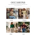 thumbnail image 5 of SHEWIN Womens Sweaters Leopard Bow Split Cuffs Long Sleeve Fall Winter Sweater Casual Loose Contrast Trim Crew Neck Knit Pullover Tops, 5 of 11
