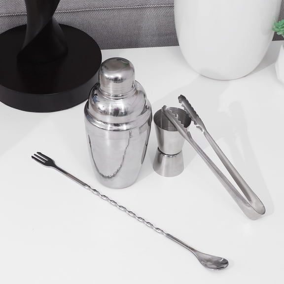 WRISTBIQUE 4-Piece Stainless Steel Drink Mixer Set with Bar Tools for Wine, Cocktails, and Beverage Mixing