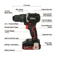 thumbnail image 3 of Hyper Tough 20V Max Brushless 2-Speed Cordless Hammer Drill with 1.5Ah Lithium-Ion Battery and Charger, 3 of 17