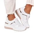 thumbnail image 2 of Zapatos deportivos cómodos casuales vulcanizados para mujer Snickers con cuña y cordones 40 caqui, 2 of 3