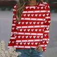 thumbnail image 2 of VALMASS Women's Valentine's Days Graphic Sweatshirts Long Sleeve Pullover Tops Fashion Cute Print Crewneck Sweatshirts (M, Red), 2 of 4