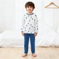 thumbnail image 2 of Byoo Big Boys Outfit Penguin Print Long Sleeve Round Neck Pullover Top Pants Sleepwear Loose Comfy Nightwear for Kids, 2 of 4