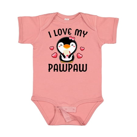 

Inktastic I Love My Pawpaw with Cute Penguin and Hearts Gift Baby Girl Bodysuit