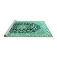 thumbnail image 2 of Ahgly Company Machine Washable Indoor Round Persian Turquoise Blue Traditional Area Rugs, 6' Round, 2 of 4