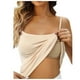 thumbnail image 1 of Camiseta interior con sujetador integrado y cuello redondo para mujer, tirantes finos ajustables, mezcla de algodón, tallas M-XXL, 1 of 7