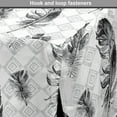 thumbnail image 4 of Feather Dog Crate Cover, Faded Geometric Backdrop Nested Squares Mosaic Pattern Fluffy Wings Fly, Easy to Use Pet Kennel Cover for Dogs, 35" x 23" x 27", Black White Pale Grey, by Ambesonne, 4 of 6