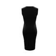 thumbnail image 6 of Efsteb Dresses for Women One-Shoulder Ring Detail Bodycon Midi Dress Sleeveless Slim Form-Fitting Ruched Side Slit Party Dress (Black,L), 6 of 7