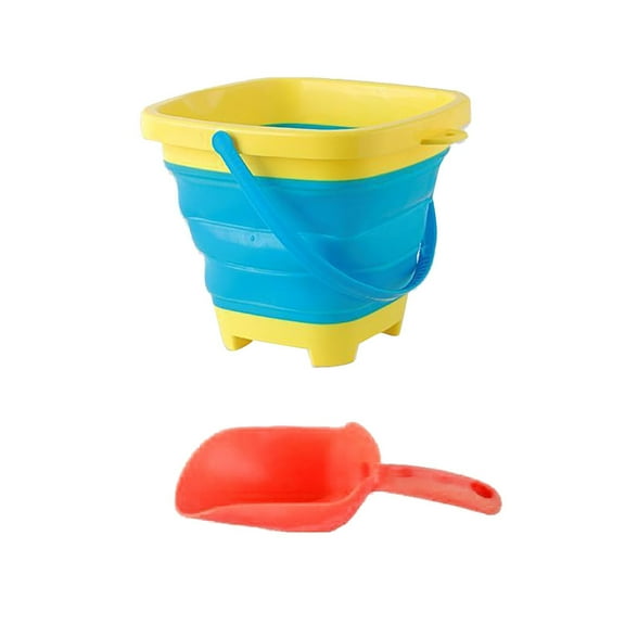 Oioii Foldable portable water bucket for kids, lightweight, durable and easy to carry, perfect for beach play, bathing, outdoor water activities and summer fun for toddlers,Blue