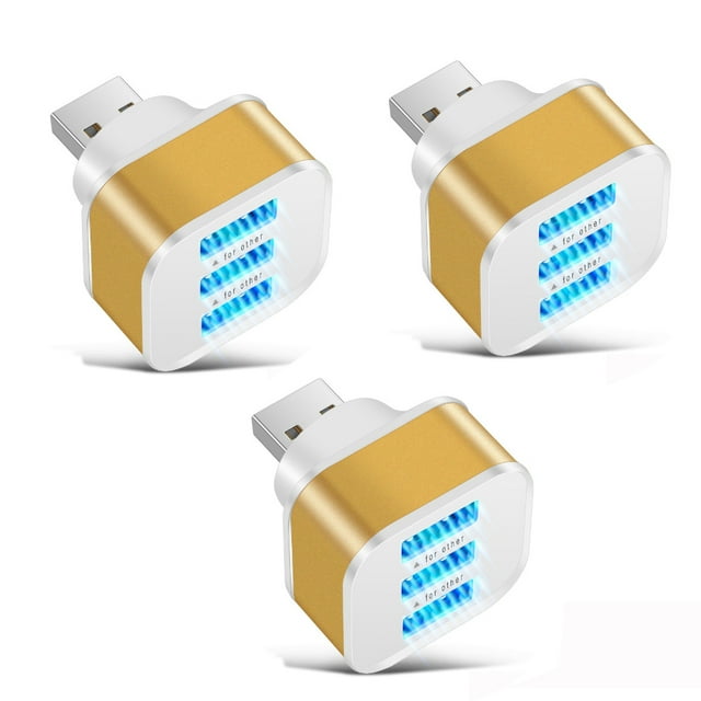 3* 3-Port Mini USB 2.0 Expander Extender Charger Hub Splitter Adapter Connector
