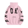 thumbnail image 3 of QHFBli Breathable Men's Hoodie Mens Letter Print Hooded Sweatshirt Streetwear Pullover Loose Fit Comfortable Blend Fabric for Fall Winter Season Daily Casual Wear RD1 L, 3 of 5