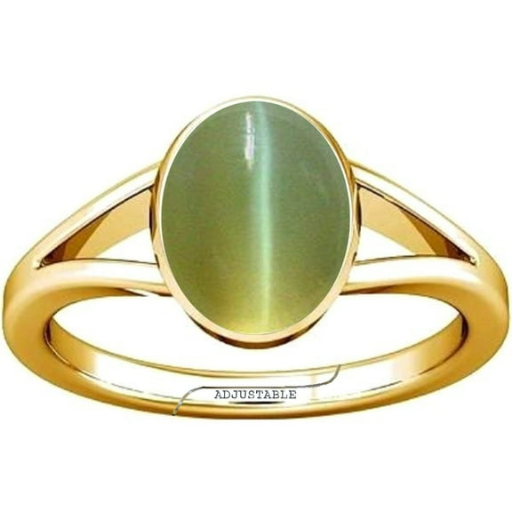Divya Shakti 5.25-5.50 Carat Cat's eye Lesuniya Gemstone Panchdhatu Adjustable Ring for Mens & Womens