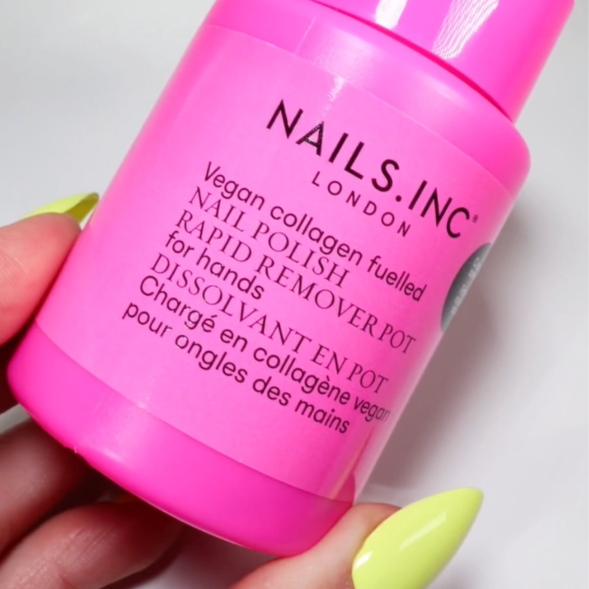 Nails.INC Vegan Collagen Fueled Coconut Scented Nail Polish Rapid Remover Pot for Hands, 1.69 fl oz