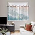 thumbnail image 5 of Beach Coastal Kitchen Curtains Short 54 Inch Length, Blue Nautical Summer Ocean Seaside Grommet Top Bedroom Living Room Curtains, Light Filtering Cafe Curtain Drapes 2 Panels Set 84''x54'', 5 of 9