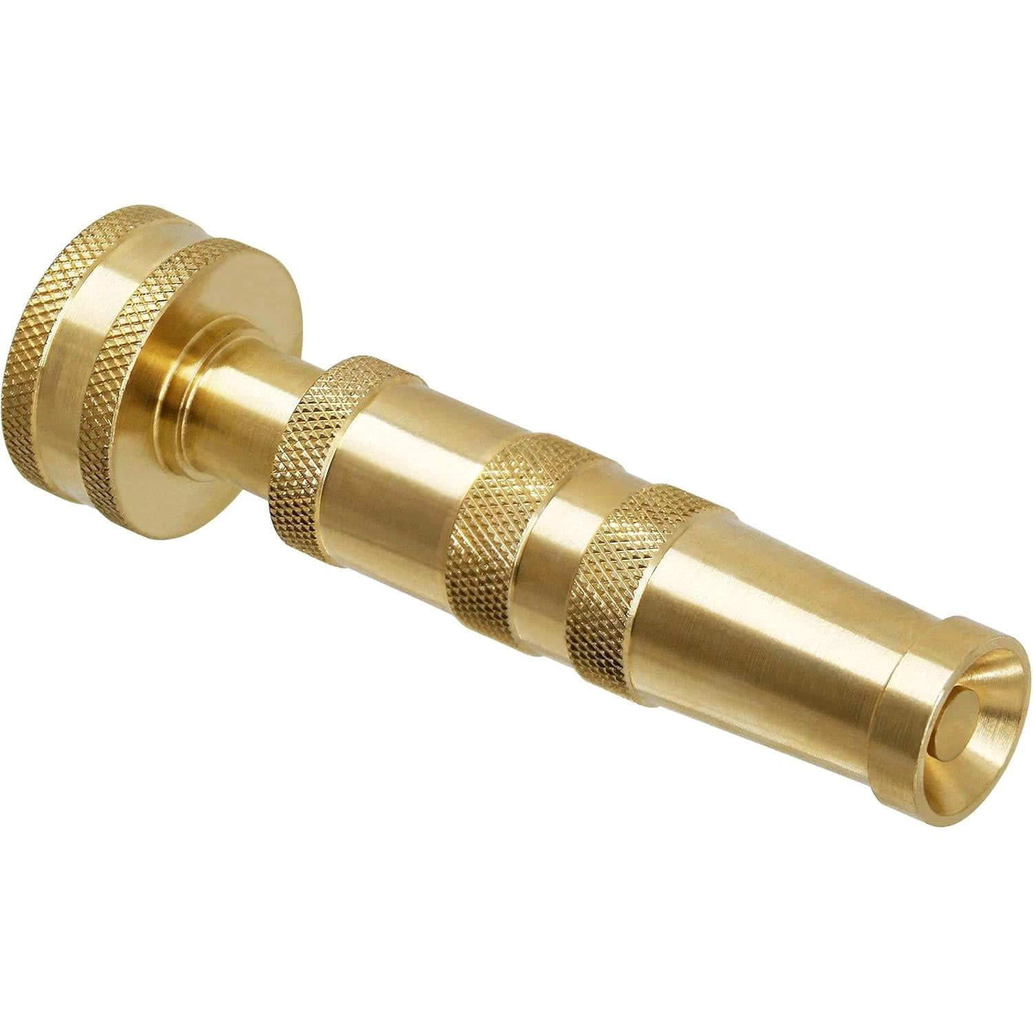 Brass Hose Nozzle, Heavy-Duty Brass Adjustable Twist Hose Nozzle, 2 Pack (4")