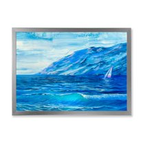 Designart 'Sunrise Glow On The Sea Waves II' Nautical & Coastal Framed Art Print