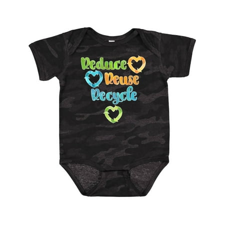 

Inktastic Earth Day Reduce Reuse Recycle with Hearts Gift Baby Boy or Baby Girl Bodysuit