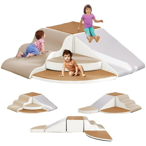 5Pcs Foam Climbing Blocks for Toddlers, Wanan Indoor Toddler Climbing Toys for Toddlers, Indoor Playground for Toddlers 1 to 3, Baby Foam Blocks Climber for Climb & Crawl, Kids Jungle Gym Playset