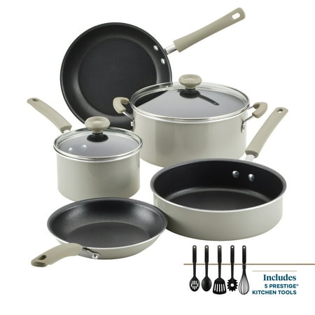 

Farberware DuraStrong Nonstick Cookware Pots and Pans Set 12-Piece Gray