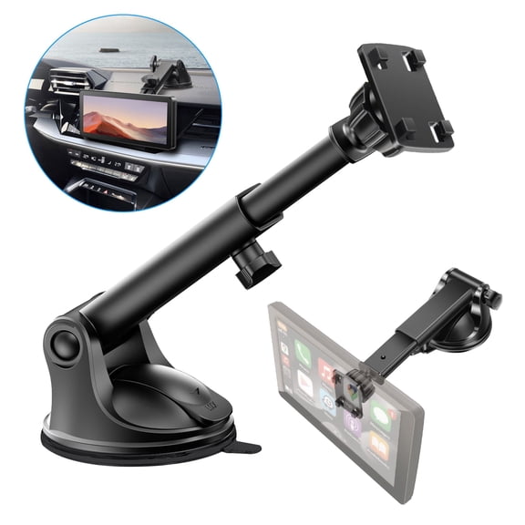 EEEkit 2-in-1 Suction Cup CarPlay Mount for Dashboard Windshield, 360° Adjustable Holder Fit for Portable CarPlay Screen, GPS, Monitor, Dash Cam, Phone Holder