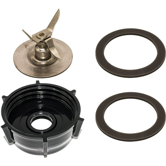 Blendin Ice Crusher Blade with Replacement Jar Base Cap, 2 Rubber O Ring Sealing Ring Gaskets Combo, Compatible with Oster