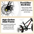 thumbnail image 5 of Aukfa 20" Mountain Bike for Boys Girls, 7-Speed Kids Bike with Front Disc Brake,Black, 5 of 8