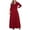 Wine Red, variant on POSESHE Plus Size Women's Solid 3/4 Sleeve Evening Gown, Flowy V-Neck Maxi Dress