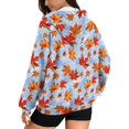 thumbnail image 2 of FOR U DESIGNS Thanksgiving Zip Hoodies for Women Oversized Maple Leaf Hooded Sweatshirt Size S Ladies Hooded Sweatshirts Zipper Front Down-Shoulder Collar Activewear Sportswear, 2 of 7