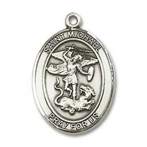 Extel Medium Oval Sterling Silver St. Michael the Archangel Medal, Made in USA