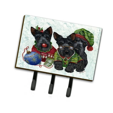 Carolines Treasures PPP3270TH68 Scottish Terrier Christmas Elves Leash or Key Holder Triple multicolor