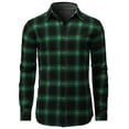 thumbnail image 2 of H2H Mens Casual Slim Fit Check Patterned Shirts Long Sleeve GREENBLACK US 2XL/ASIA 3XL (CMTSTL144), 2 of 6