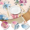 thumbnail image 4 of Pioneer Flower Floral Print Pattern Round Fitted Tablecloth with Elastic Edge,Dining Table Cover Waterproof,Outdoor Round Tablecloth for Camping,Dining,Indoor and Outdoor, 4 of 7