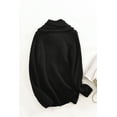 thumbnail image 3 of Pulls Femmes Chauds Asymétriques Tricotés Col Roulé Unis Enveloppants Manches Longues Hauts Décontractés, 3 of 4
