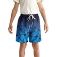 thumbnail image 2 of Actgleam Boys Swim Trunks Swim Shorts with Compression Liner Bathing Suit Swimsuit for 8-14 Year,Navy Blue Leaves, 2 of 13