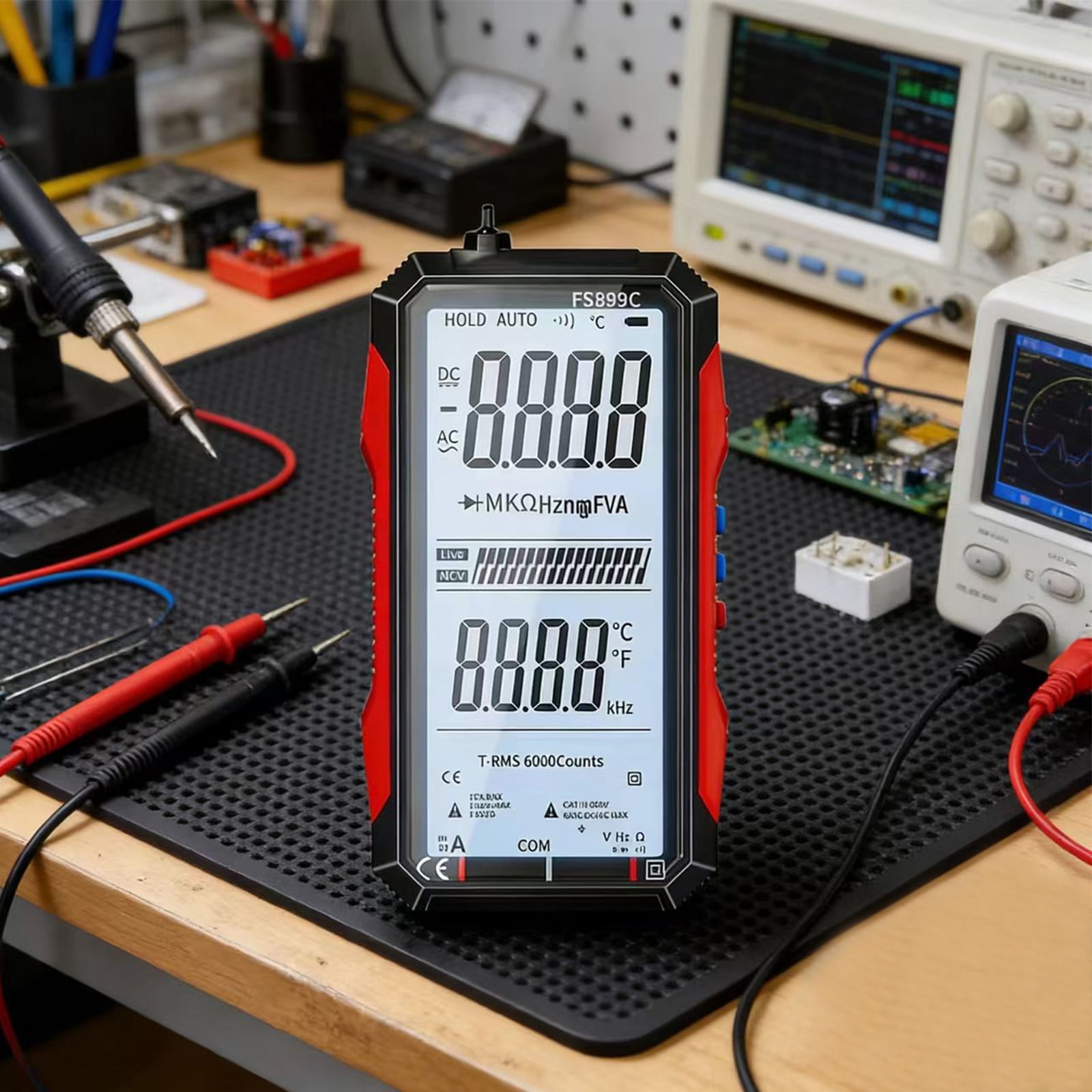 JAMCORAX USB Rechargeable Digital Multimeter with Large Screen,6000 Counts True RMS,Smart Digital Voltmeter for Automotive,Home and Industrial Use