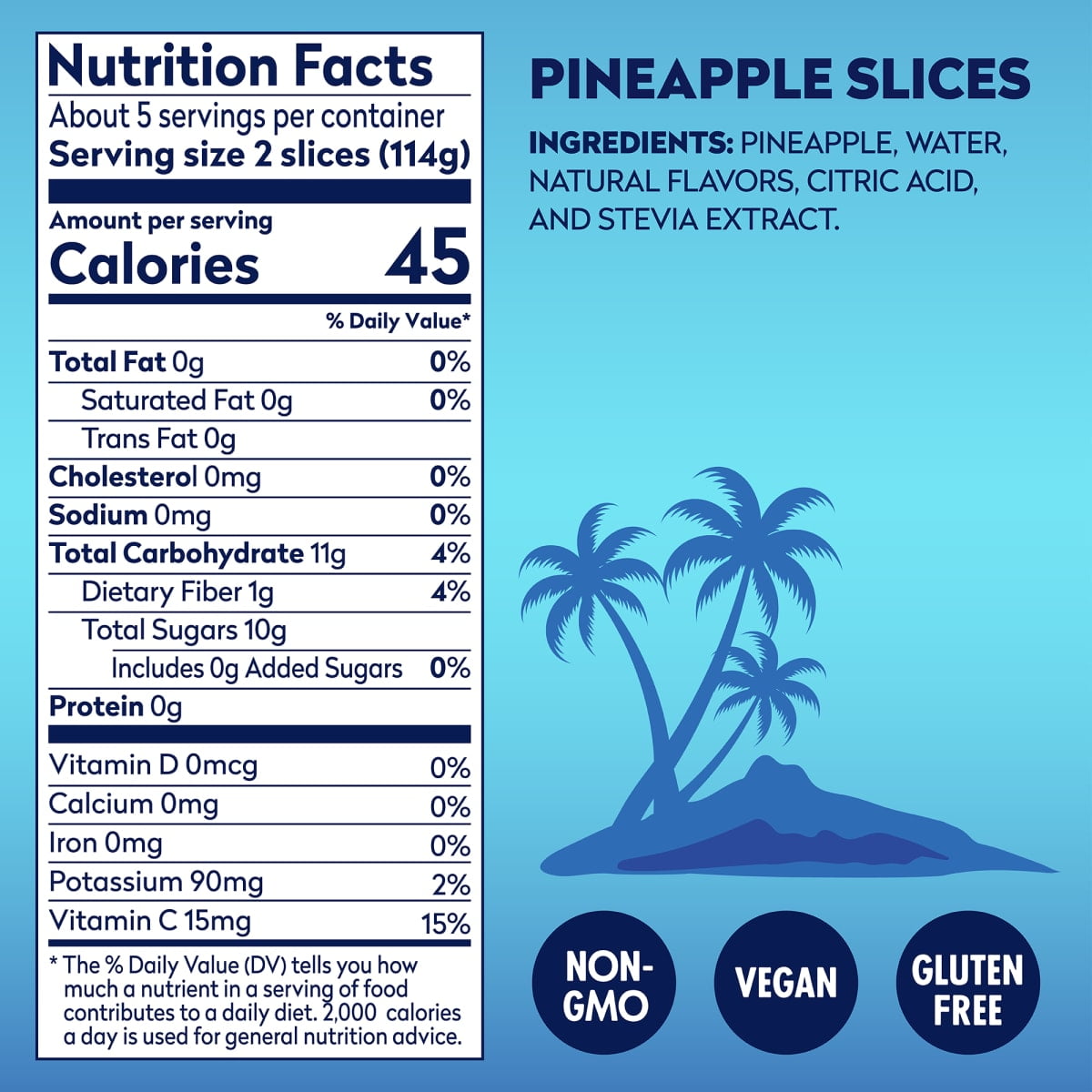 (5 pack) Dole No Sugar Added^ Pineapple Slices in Water^^, 20 oz Can