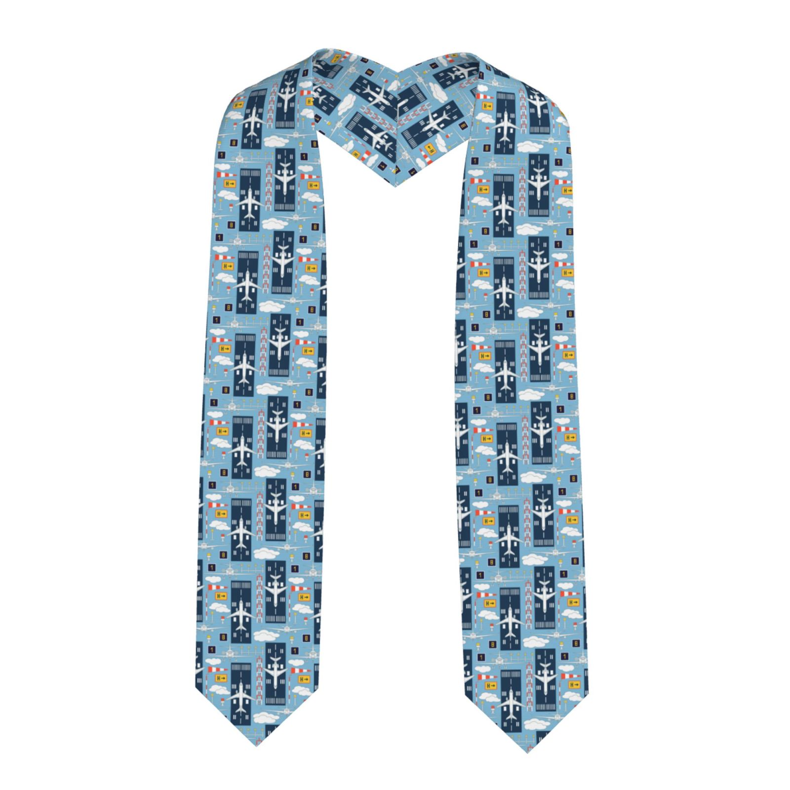 Fuzoiu Airplanes and Aviation Signs Print Graduation Sash,Graduation Stole,Unisex Adult Graduation Stole Shawl 91" Long,for Academic Commencements Shawl-Sharp Corner