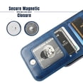 thumbnail image 4 of Entronix Slim Wallet Case for iPhone 17, 6 Slot Card Holder Kickstand Flip Cover, Navy Blue, 4 of 6