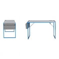 thumbnail image 7 of JJS Small Computer Desk Simple Style Writing Desk for Small Spaces 40 Inch Home Office Modern Student Study Laptop Writing Table with Storage Bag USB Hub, White/Blue, 7 of 7