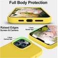 thumbnail image 3 of Compatible with iPhone 12 Pro Max Case, Soft Liquid Silicone Full Body Protective Slim Case with [Anti-Scratch Microfiber Lining] [Camera Protective] [Support Wireless Charging] - Yellow, 3 of 14