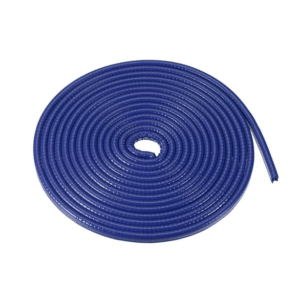 Protector de borde de puerta de coche, 16.4 pies en forma de U Protector de tira de sellado de borde de goma universal para coche camión ATV barco multifuncional sin pegamento PVC hierro azul