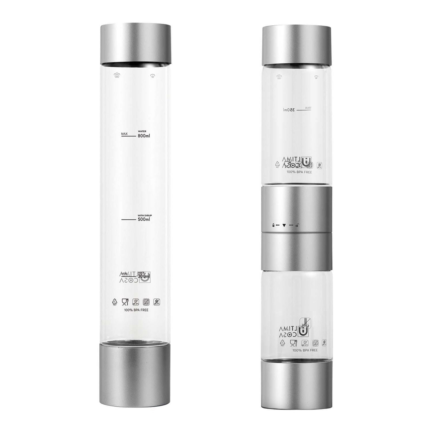 Ultima Cosa 3 BPA-Free Water Bottle Pack - Silver