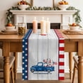thumbnail image 2 of Table Runner 72 Inches Long for Kitchen Dining, Independence Day Dresser Scarf Farmhouse, Dining Table Decorations for Wedding/Parties, USA Flag Truck Gnomes Wooden Grian 14 x 72 In, 2 of 8