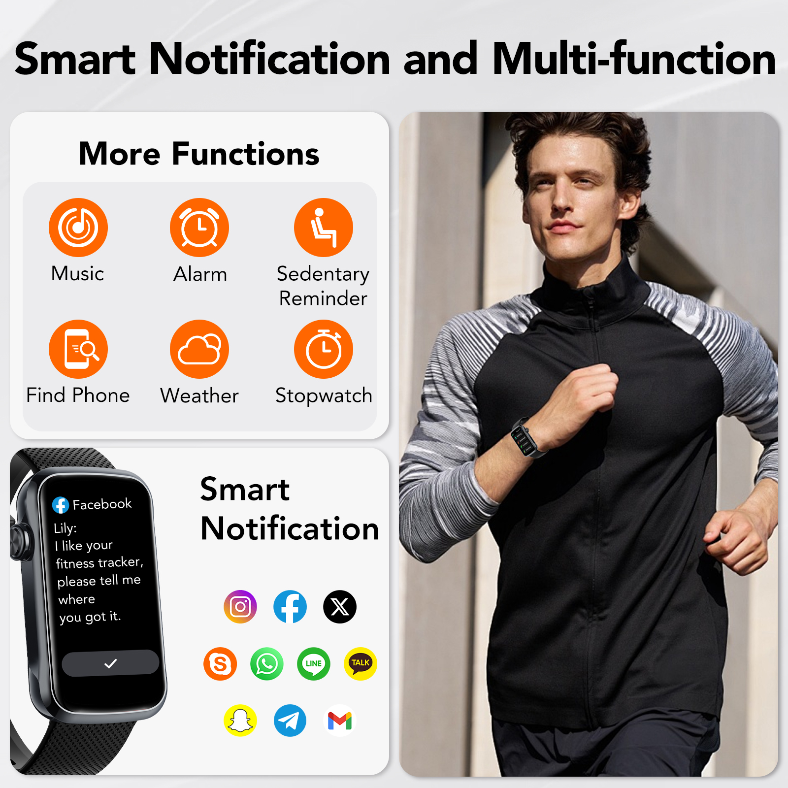 Tikland 1.47 inch Fitness Tracker Smartwatch Black photo 2
