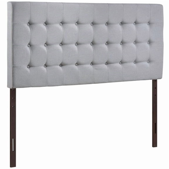 Hawthorne Collection Queen Tufted Panel Headboard in Sky Gray