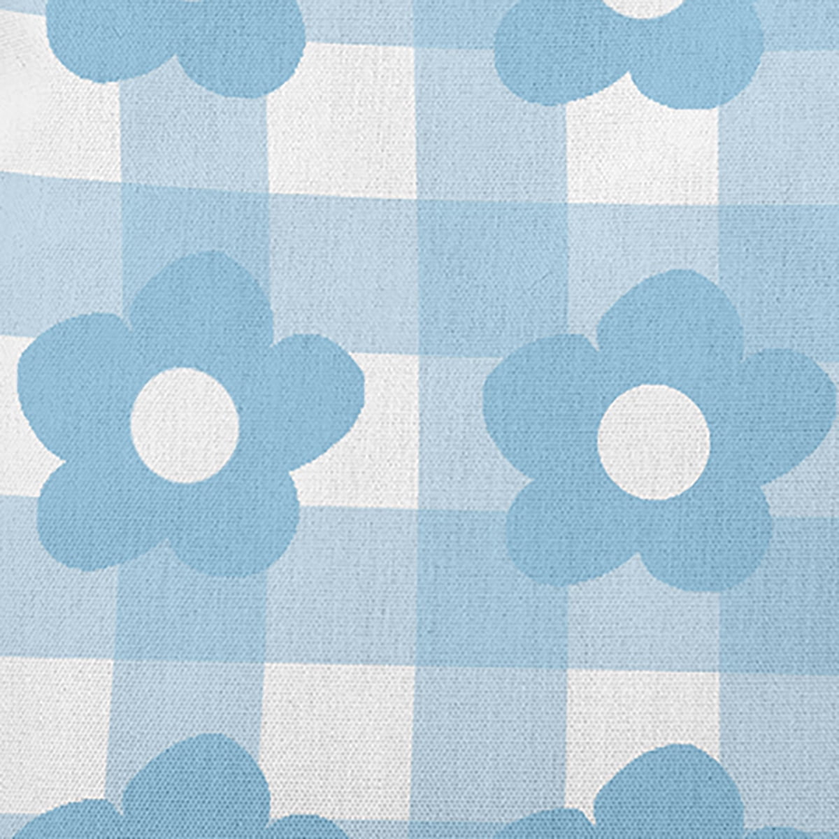 26" x 26" Simply Daisy Flowers on Gingham Polyester Accent Pillow, Carolina Blue Qty 1